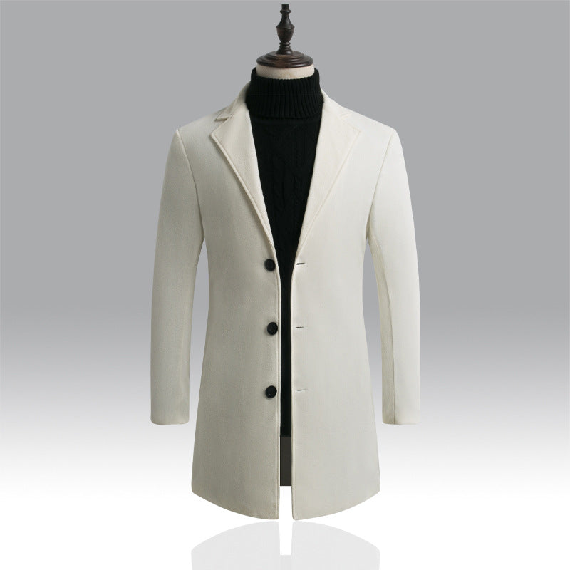 Long slim trench woolen coat