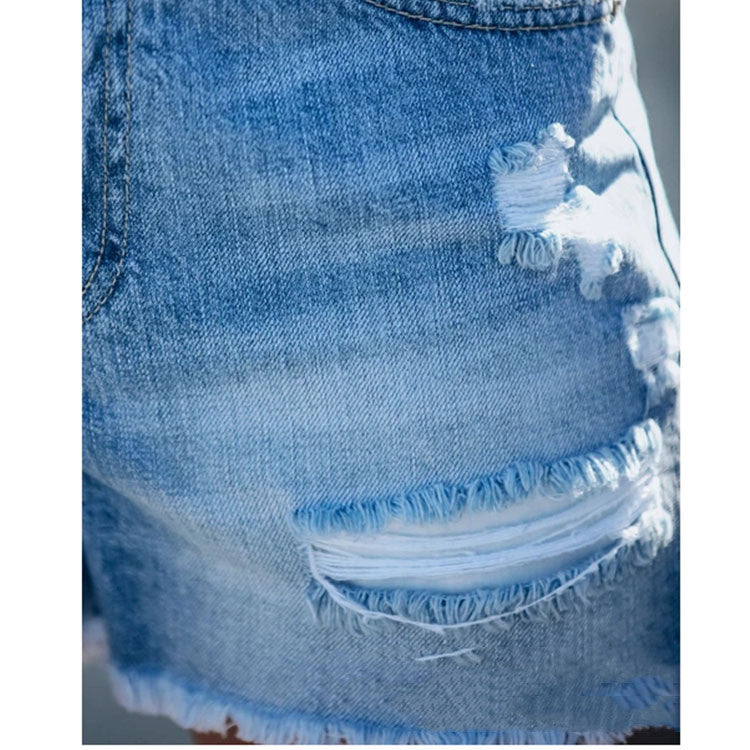 Ripped Stitching Ladies Jeans Shorts - ShadeSailgarden