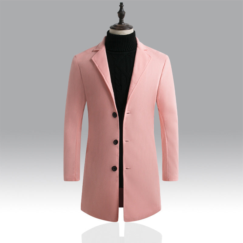 Long slim trench woolen coat