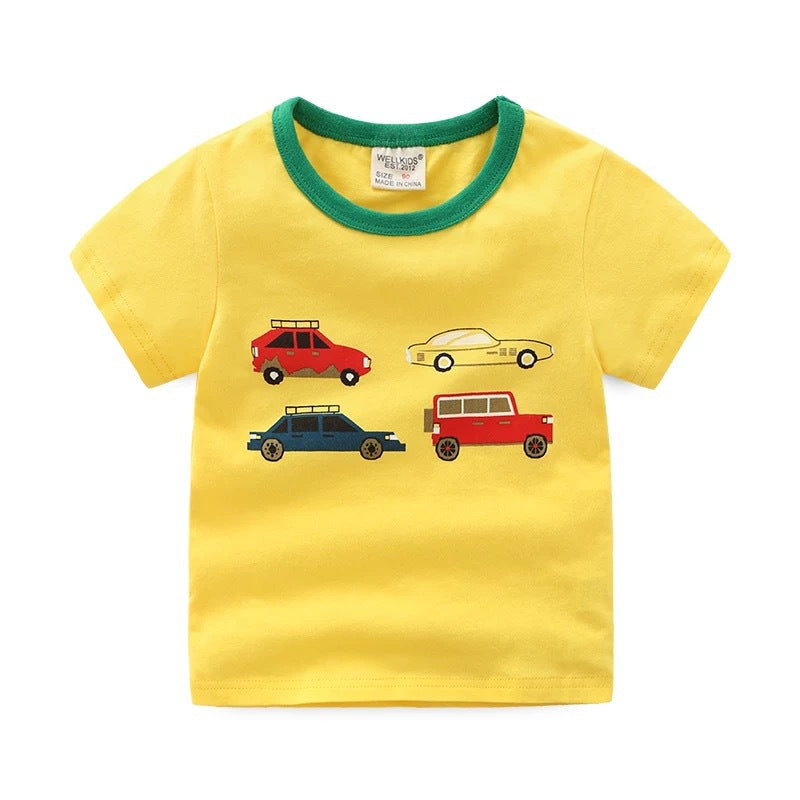 Children's summer cartoon print T-shirt - ShadeSailgarden