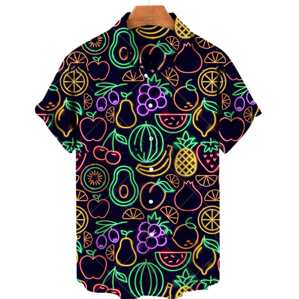 Fruit Print Hawaiian Shirt For Men - ShadeSailgarden