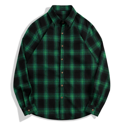 Casual Green Plaid Shirt - ShadeSailgarden