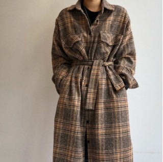 Casual Fashion Long Plaid Jacket