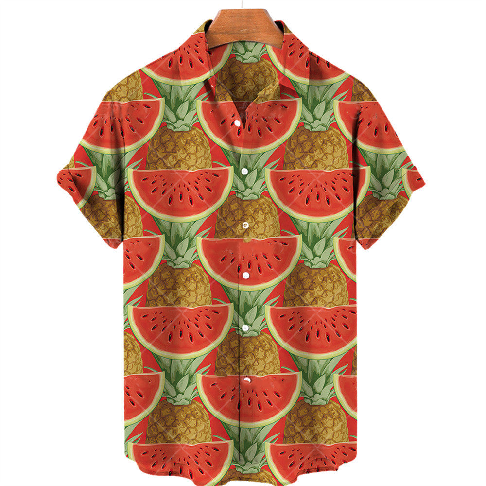 Fruit Print Hawaiian Shirt For Men - ShadeSailgarden