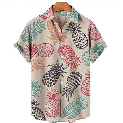 Casual Fruit Print Hawaiian Shirt For Men - ShadeSailgarden