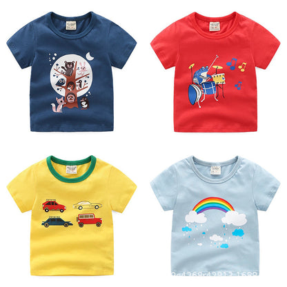 Children's summer cartoon print T-shirt - ShadeSailgarden