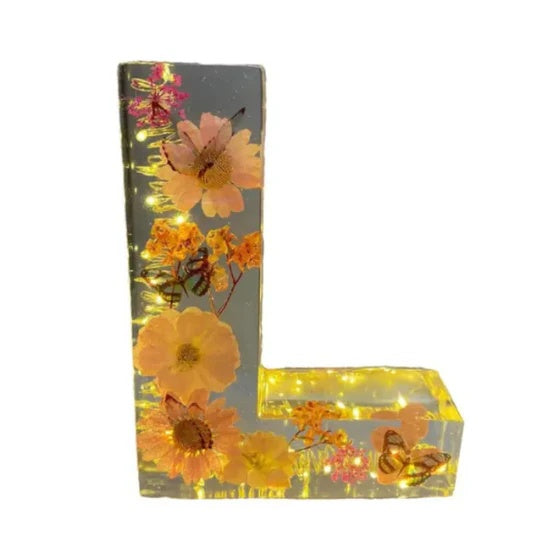 SHG™ Resin Letter with Embedded Flowers