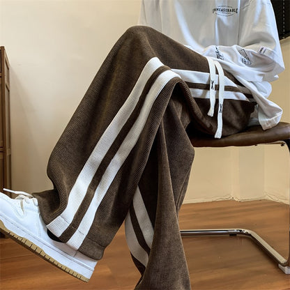 Loose Striped Corduroy Sweat Pants