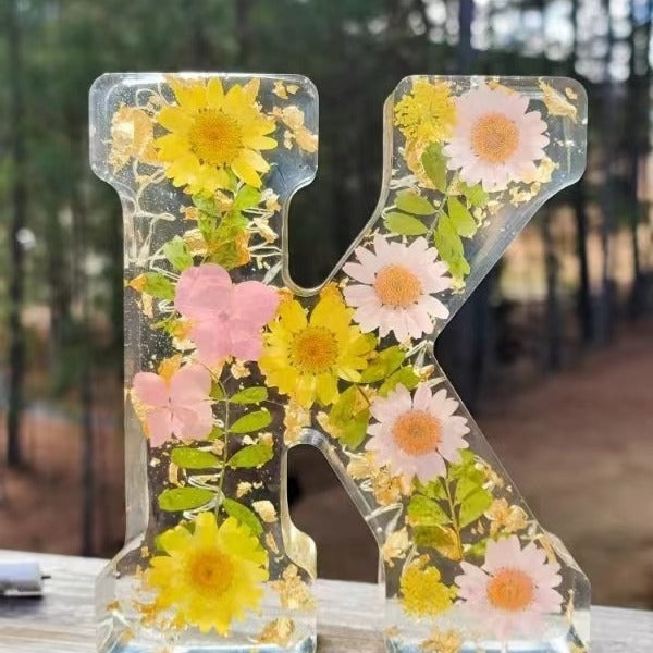 SHG™ Resin Letter with Embedded Flowers