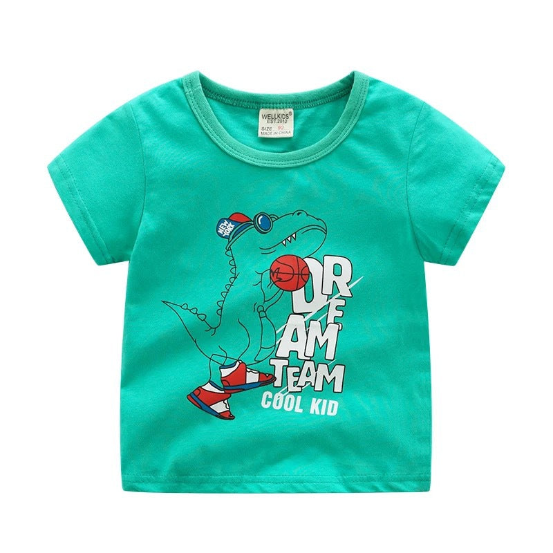 Children's summer cartoon print T-shirt - ShadeSailgarden