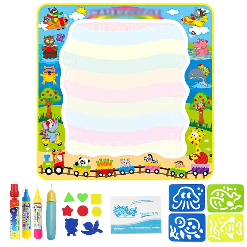 Magic Water Drawing Mat Doodle Mat & Pens Baby Play Mat Rug Montessori Toys Painting Board Educational Toys for Kids