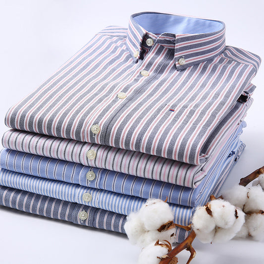 Casual Oxford Cotton Long-sleeved Shirt - ShadeSailgarden