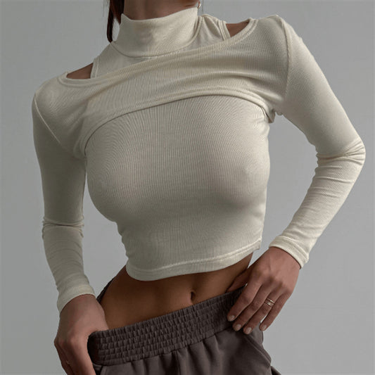 High-necked Two-piece Crop Top - ShadeSailgarden