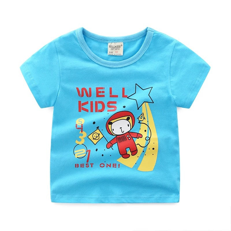 Children's summer cartoon print T-shirt - ShadeSailgarden