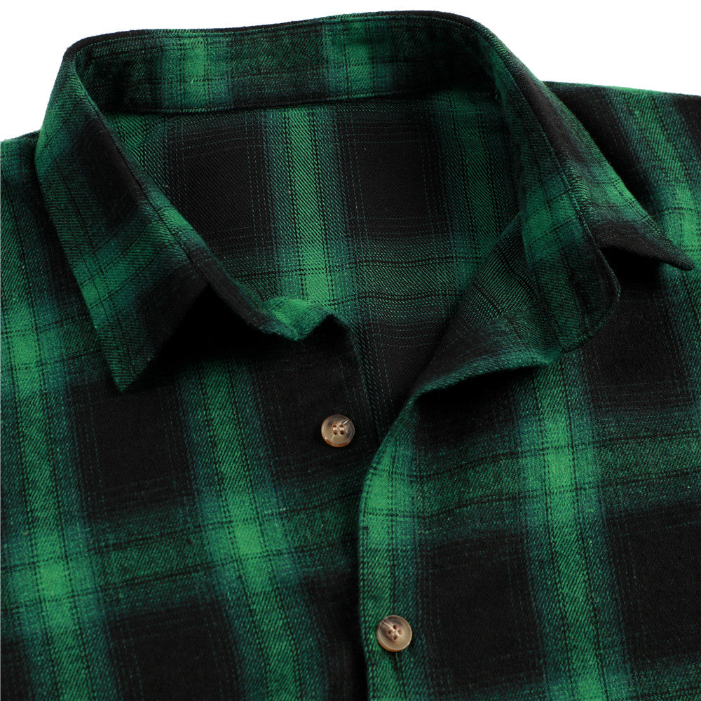 Casual Green Plaid Shirt - ShadeSailgarden