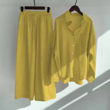High Waist Loose Trousers and Shirt