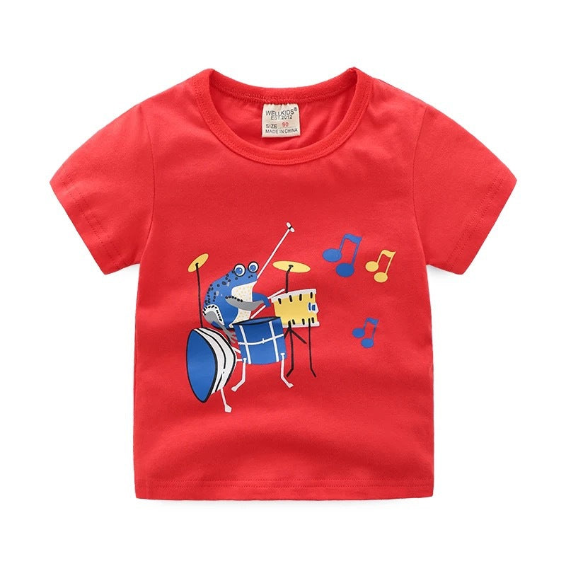 Children's summer cartoon print T-shirt - ShadeSailgarden