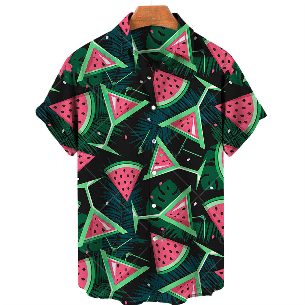 Fruit Print Hawaiian Shirt For Men - ShadeSailgarden