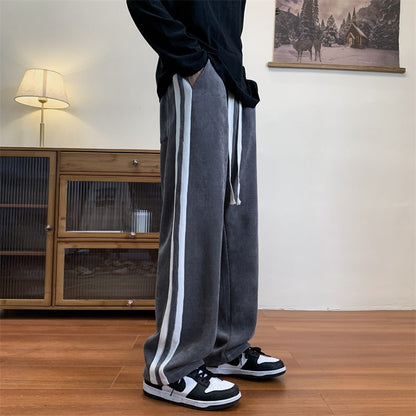 Loose Striped Corduroy Sweat Pants