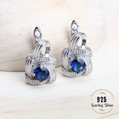 Blue Zirconia Sterling Silver Jewelry Set