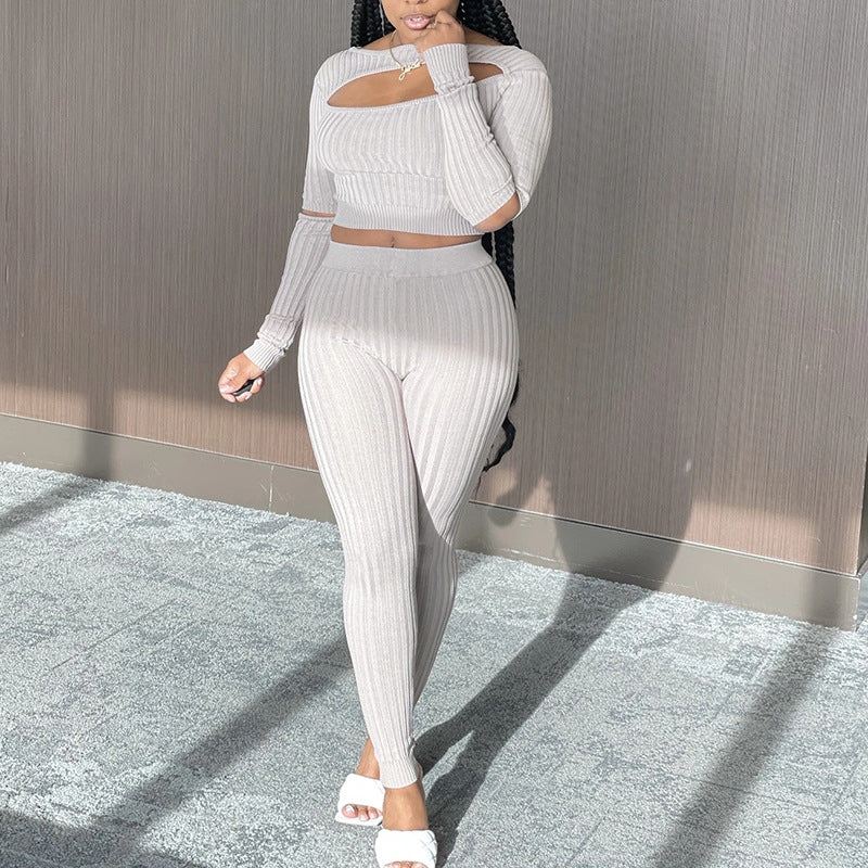 Long-sleeve Blouse Leggings Suit