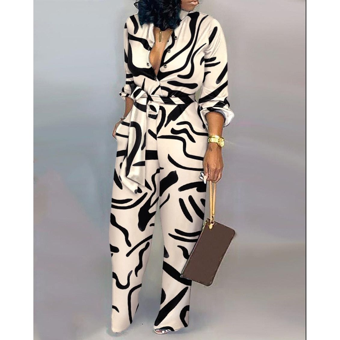 Printed Overall Jumpsuit