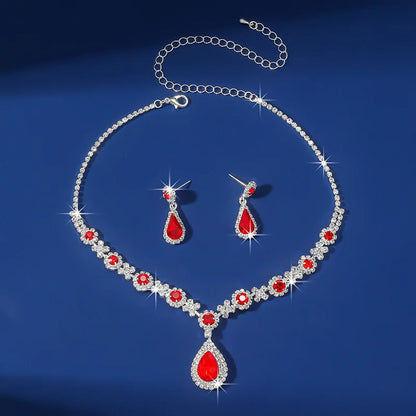 Elegant Rhinestone Jewelry Set: Necklace & Earrings