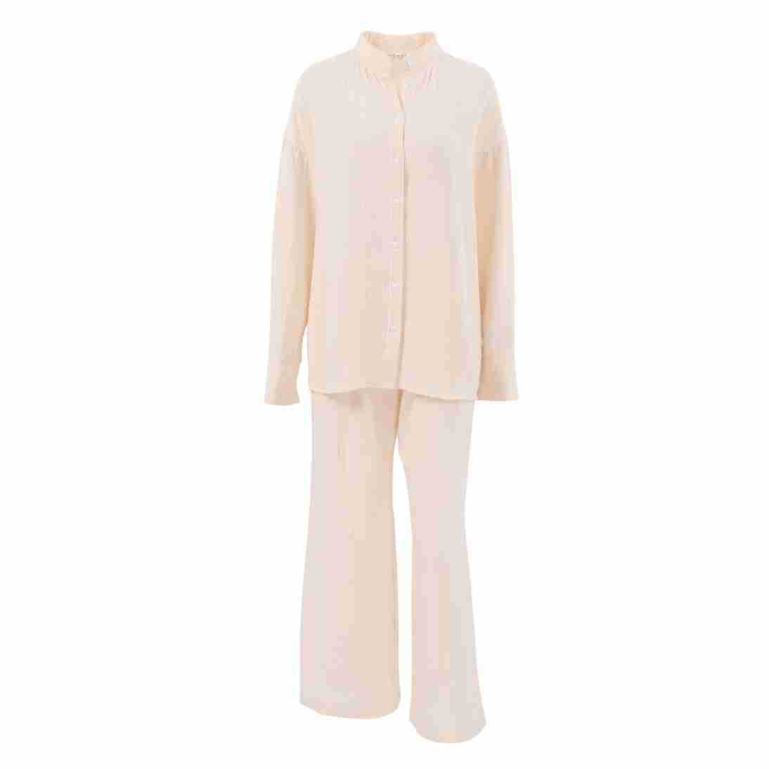 Double-layer Crepe Loose Long Sleeve Suit - ShadeSailgarden