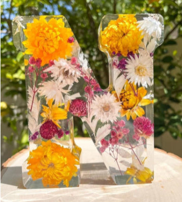 SHG™ Resin Letter with Embedded Flowers