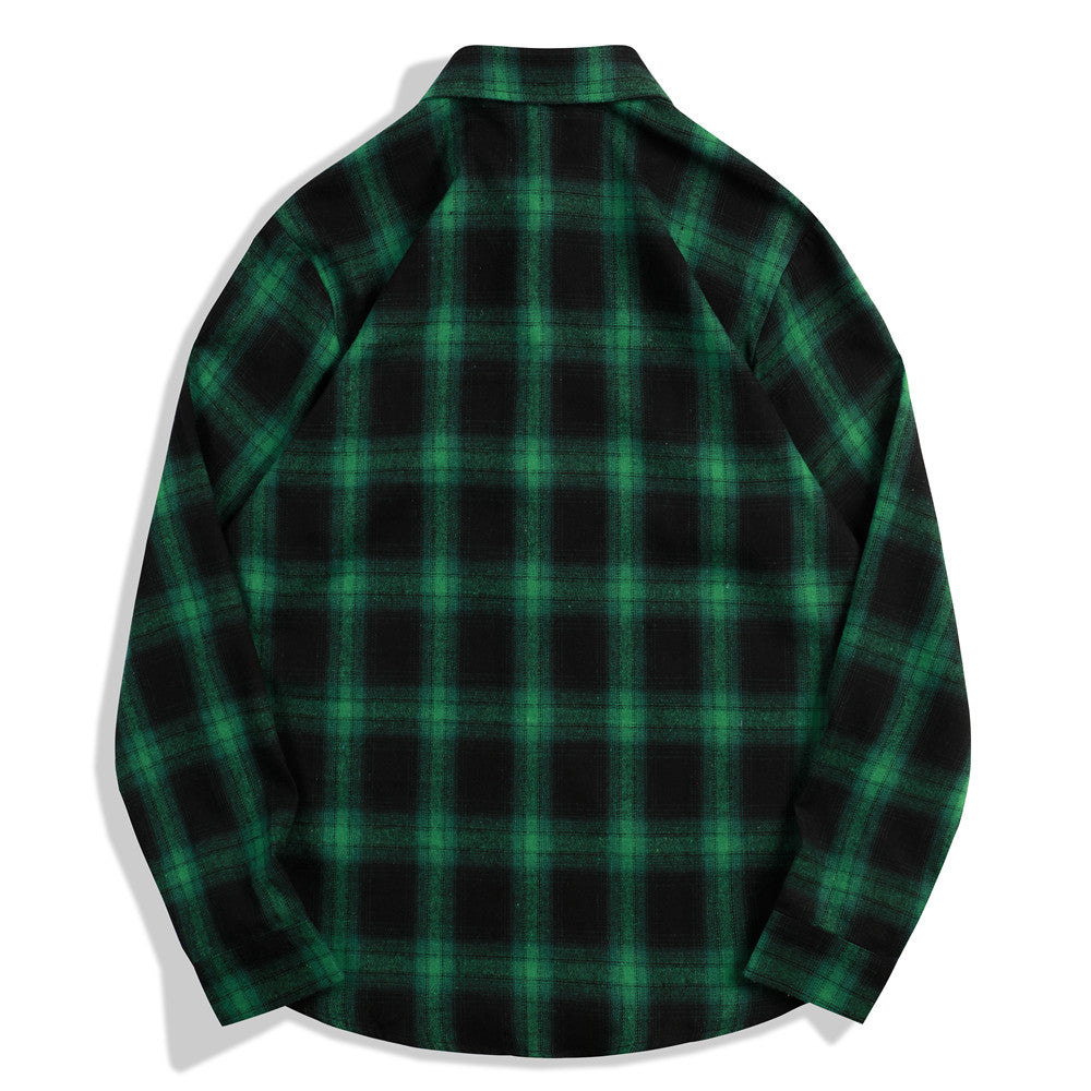 Casual Green Plaid Shirt - ShadeSailgarden