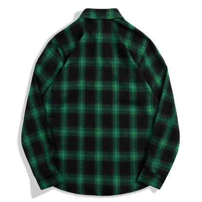 Casual Green Plaid Shirt - ShadeSailgarden