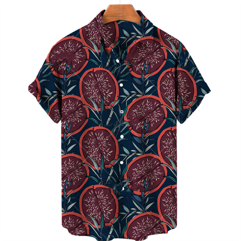 Fruit Print Hawaiian Shirt For Men - ShadeSailgarden