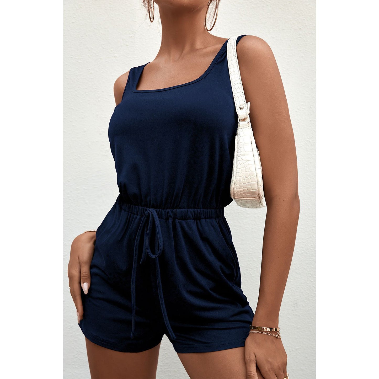 Round Neck Sleeveless Jumpsuit - ShadeSailgarden