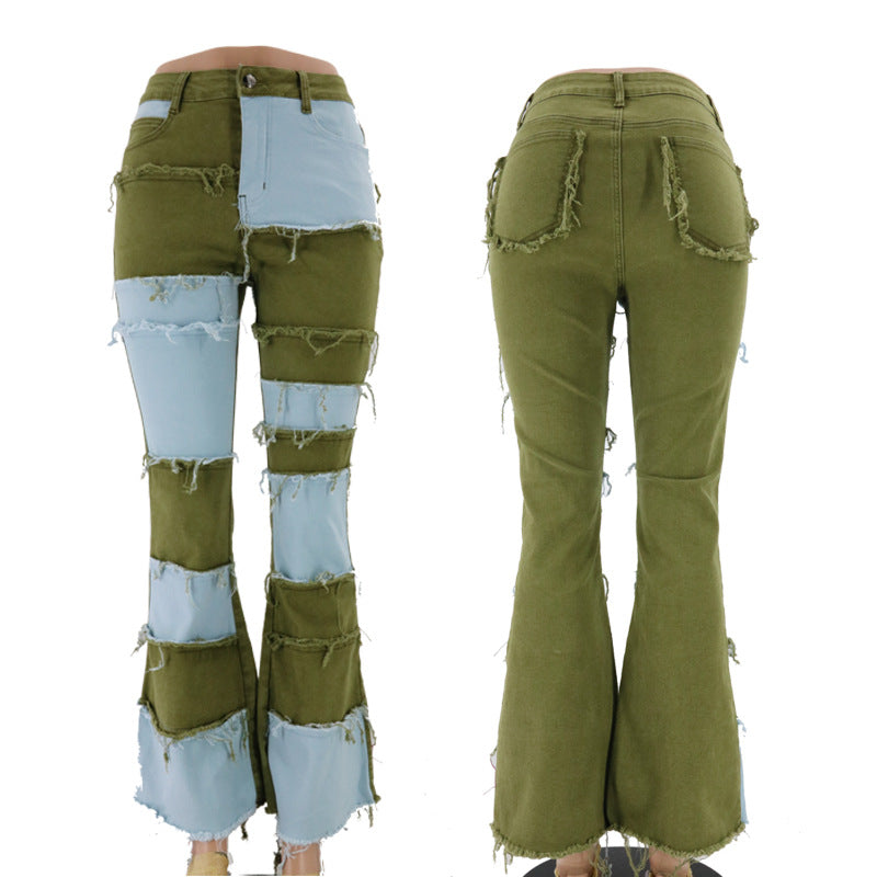Patched high-rise flared jeans - ShadeSailgarden